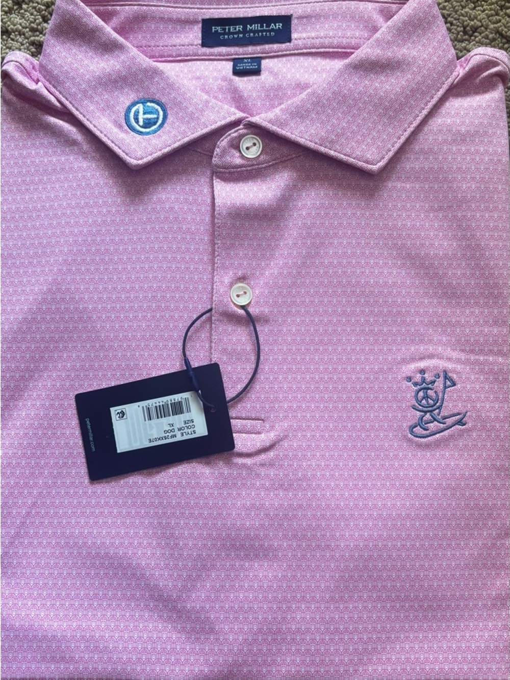 NWT SCOTTY CAMERON GALLERY Circle T Jukebox Perf Golf Polo Peace Surf XL Fitted